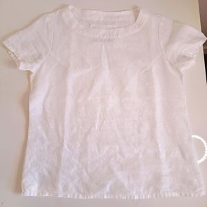 Not Perfect Linen White Hamburg Top